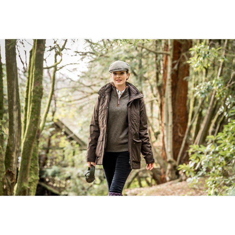 Schoffel Ladies Lambswool Aerobloc 1/4 Zip Neck Jumper - Mole - William Powell