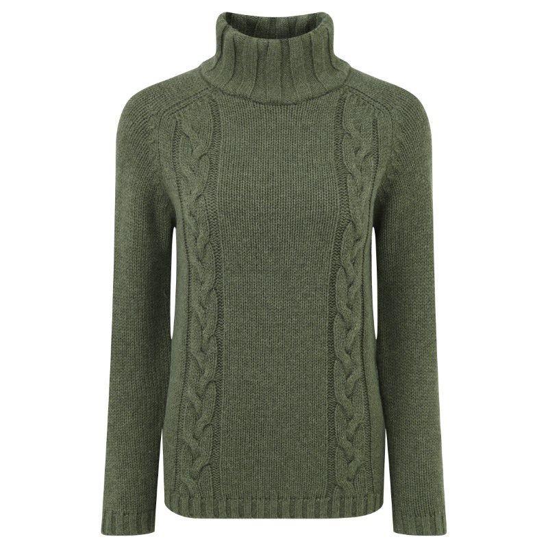 Schoffel Ladies Merino Cable Roll Neck Jumper - Grousemoor - William Powell