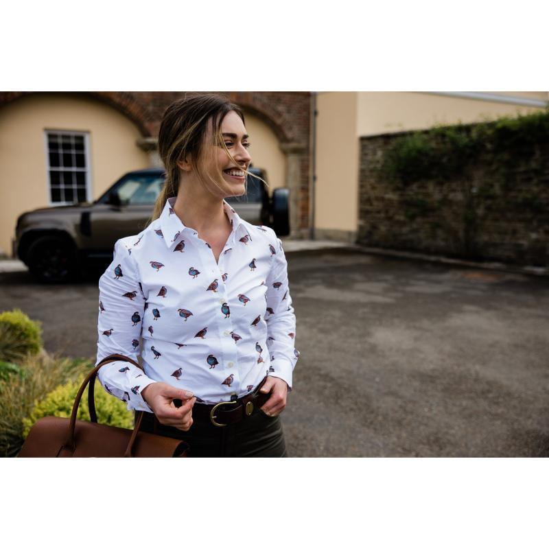 Schoffel Ladies Norfolk Shirt - French Partridge Print - William Powell
