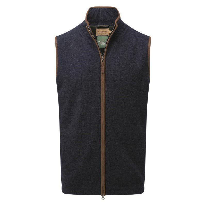 Schoffel Lambswool Aerobloc Gilet - Navy - William Powell