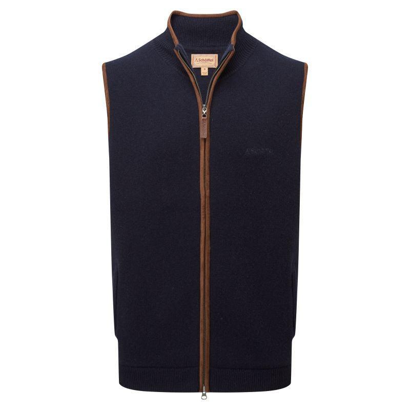 Schoffel Orkney Merino Mens Gilet - Navy - William Powell