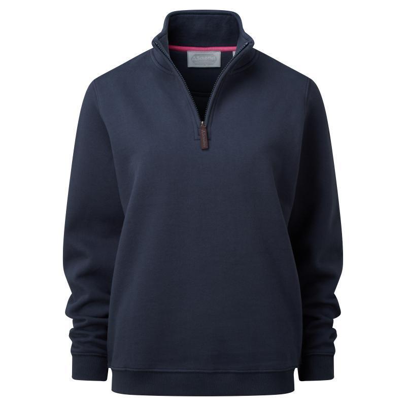 Schoffel Ladies 1/4 Zip Sweatshirt - Navy - William Powell