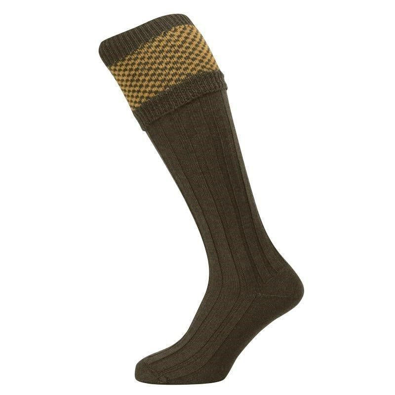 The Penrith Shooting Sock - Olive/Pollen - William Powell