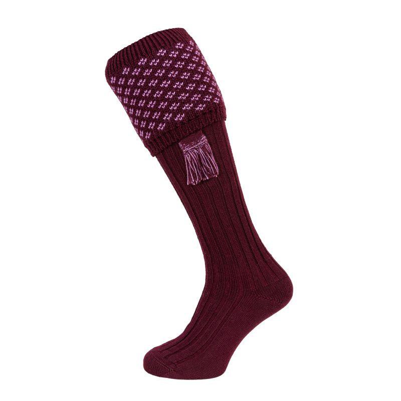 William Powell Boughton Shooting Stocking with Garter - Mulberry/Lilac - William Powell