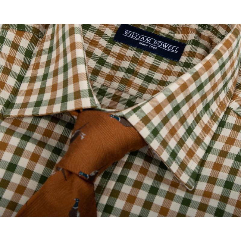 William Powell Cotton Grouse Mens Shooting Shirt -  Olive - William Powell