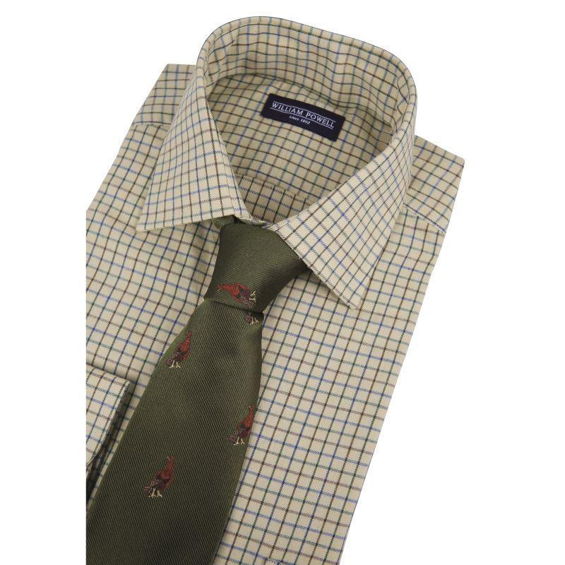 William Powell Cotton Grouse Shooting Shirt - Barley Check - William Powell