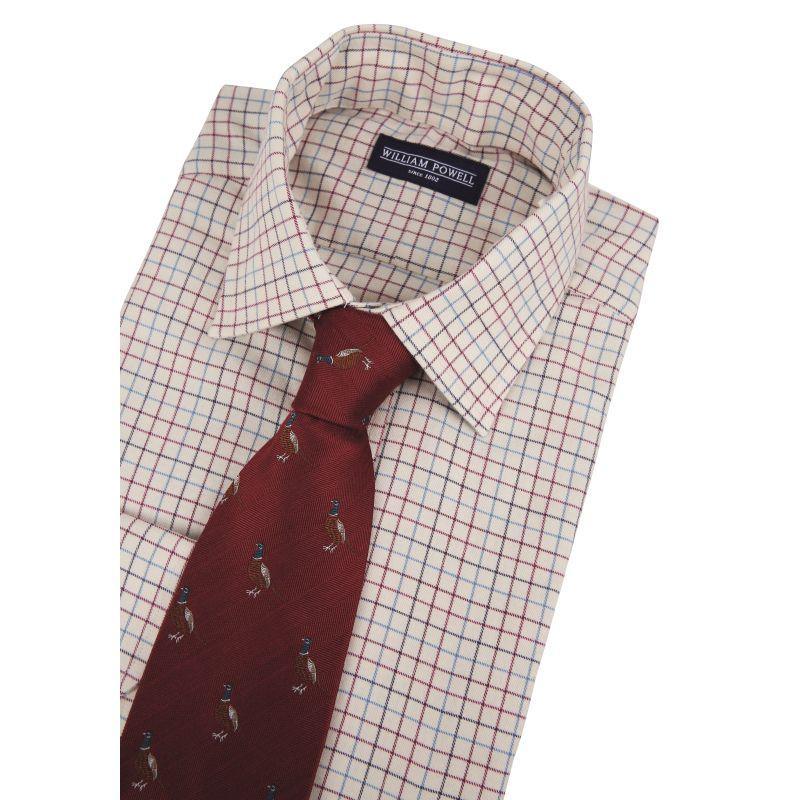 William Powell Cotton Tattersall Shooting Shirt - Blue Check - William Powell