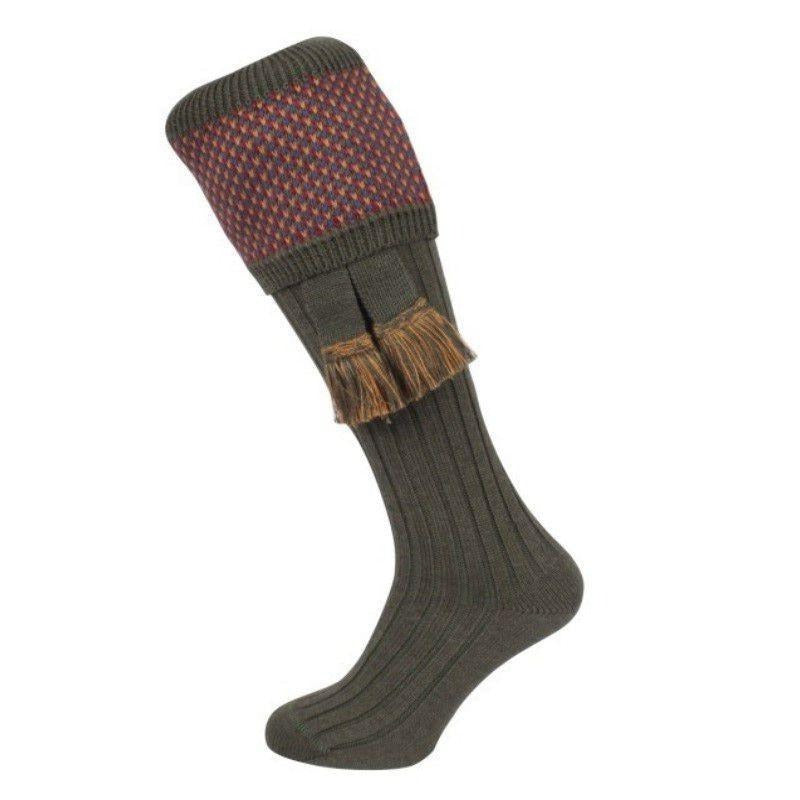 William Powell Tayside Stockings with Garters - Spruce - William Powell