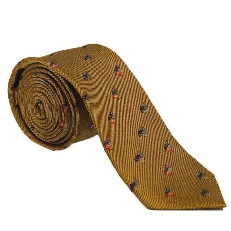 Woven Silk Tie - Partridge Mustard - William Powell