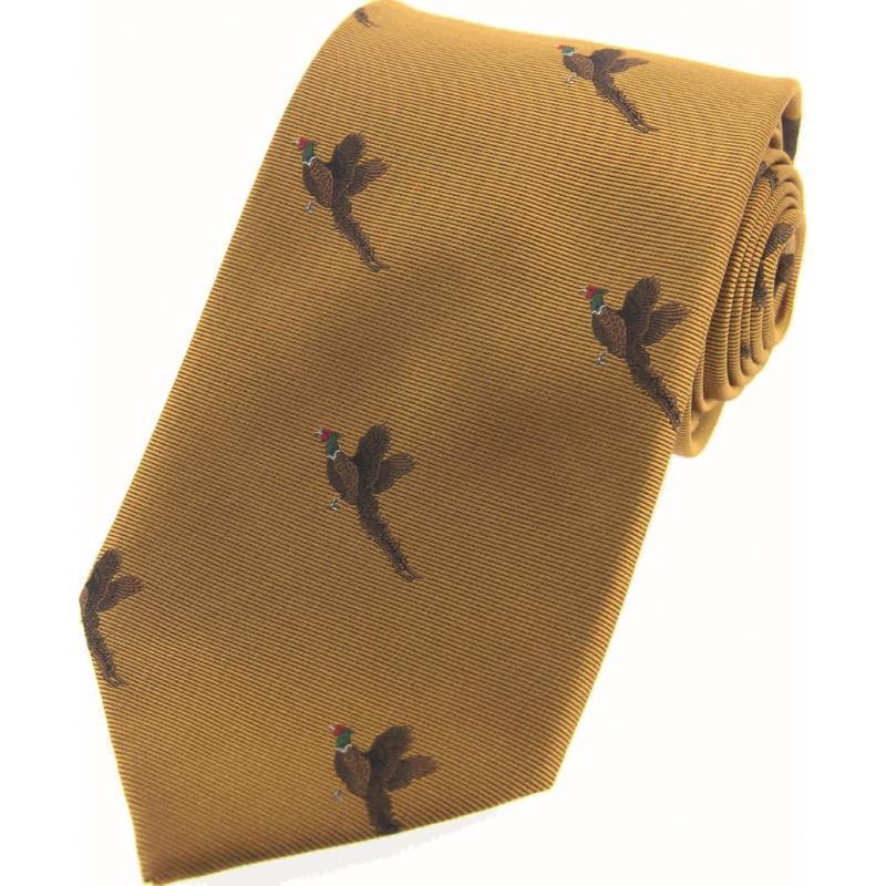 Woven Silk Tie - Pheasant Gold - William Powell