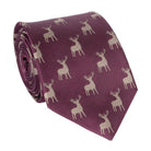 Woven Silk Tie - Plum Stag - William Powell