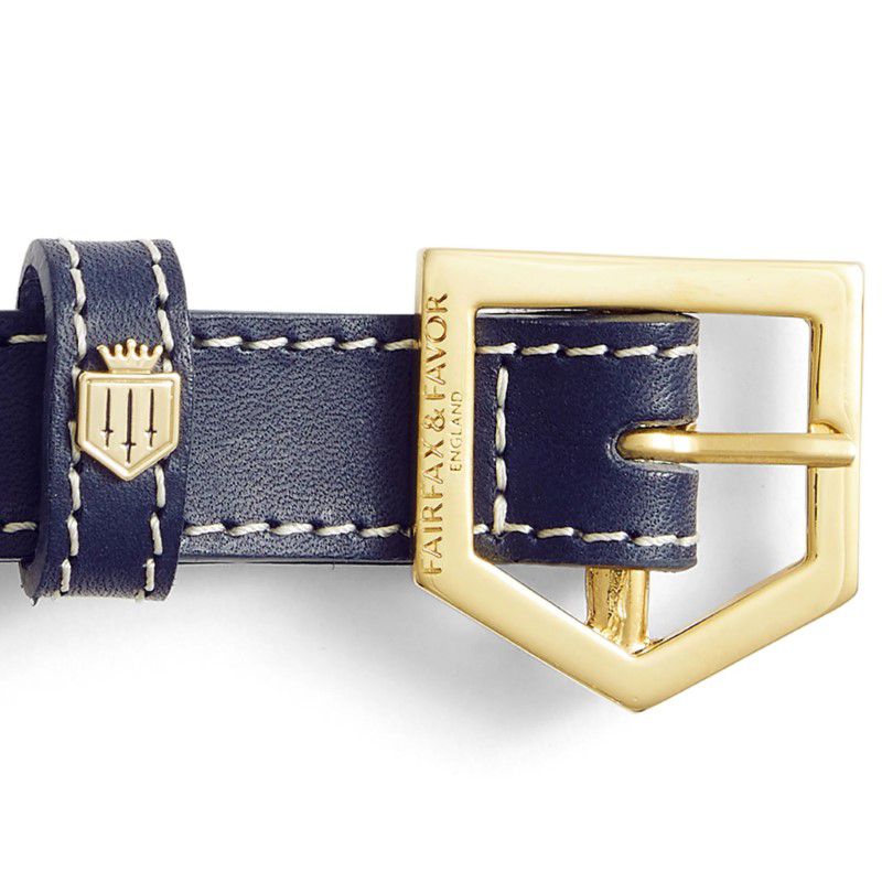 Fairfax & Favor Fitzroy Leather Dog Collar - Navy