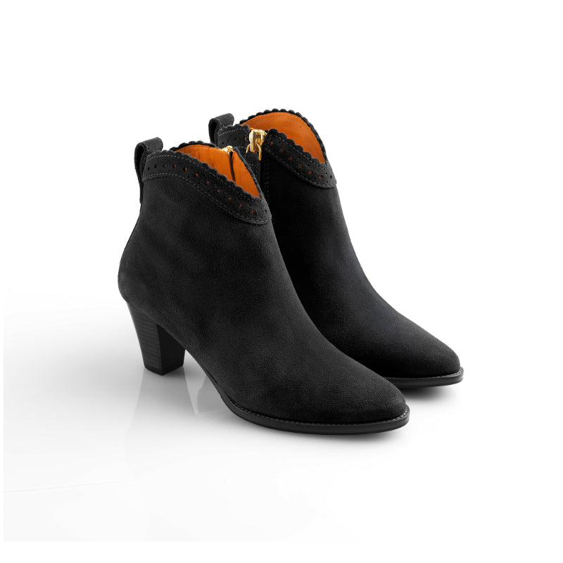 The Regina Ankle Boot in Black Suede - UK 4