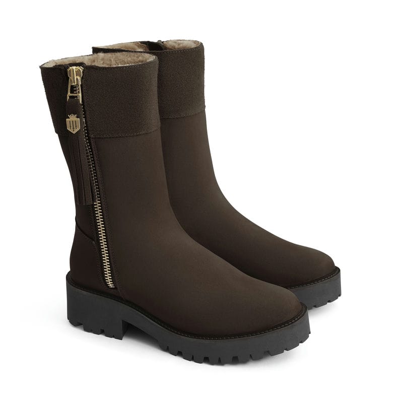 Fairfax & Favor Paris Shearling Lined Ladies Boot - Chocolate