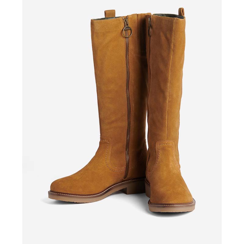 Barbour Coretta Suede Ladies Tall Boots - Camel