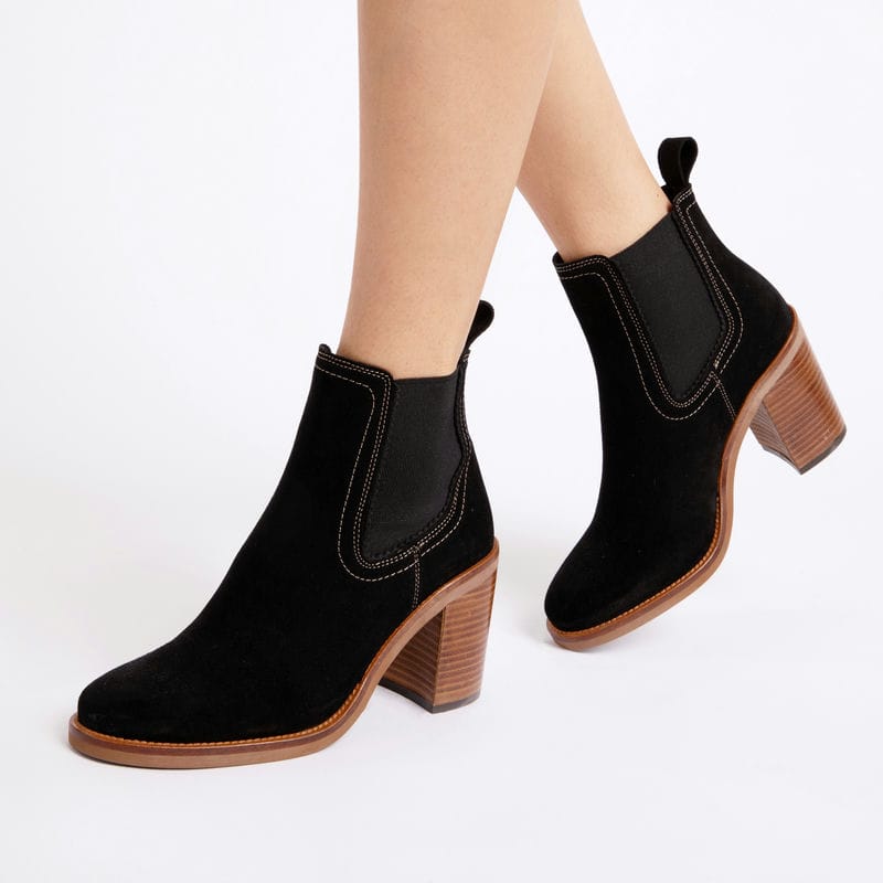 Penelope Chilvers Paloma Rociera Suede Ladies Ankle Boot - Black
