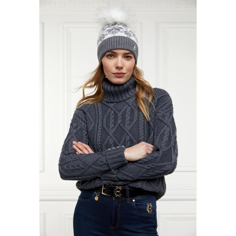 Ladies grey bobble hat on sale