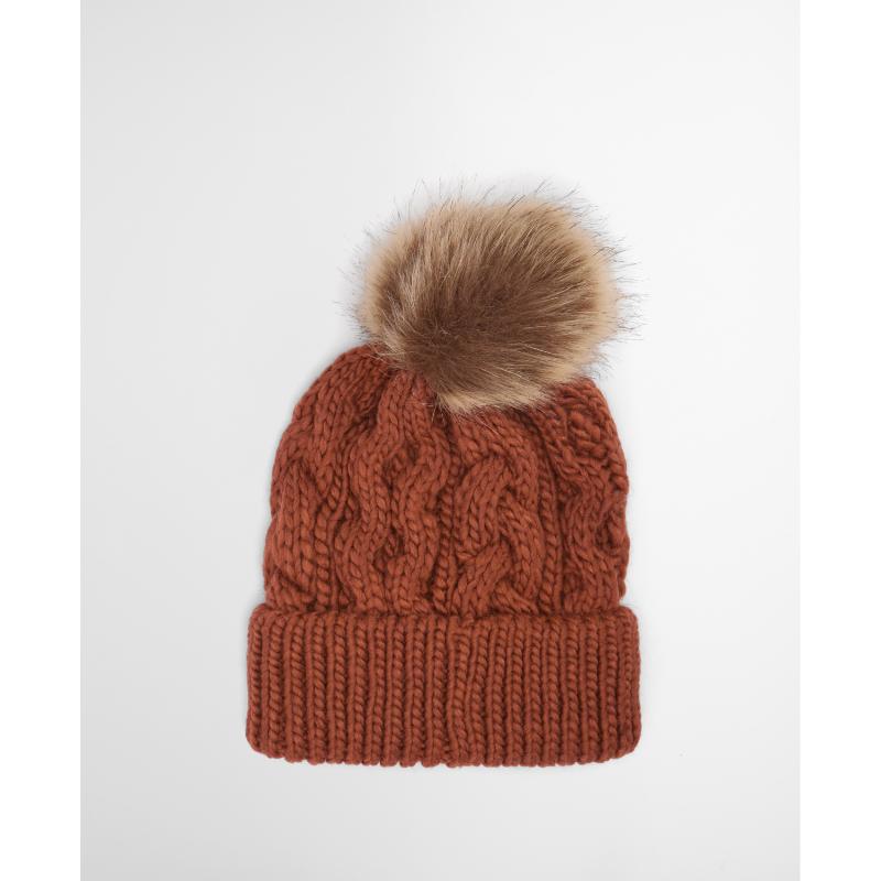 Barbour Penshaw Cable Ladies PomPom Hat - Warm Ginger – William Powell
