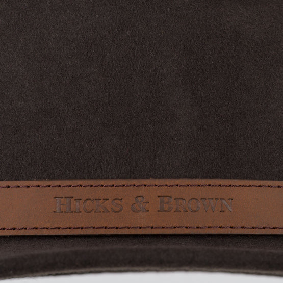 Hicks & Brown Suffolk Classic Feather Fedora Hat - Dark Brown