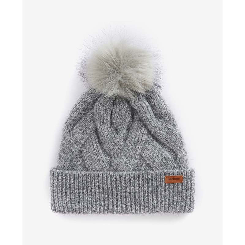 Barbour Dace Cable Ladies Beanie - Light Grey
