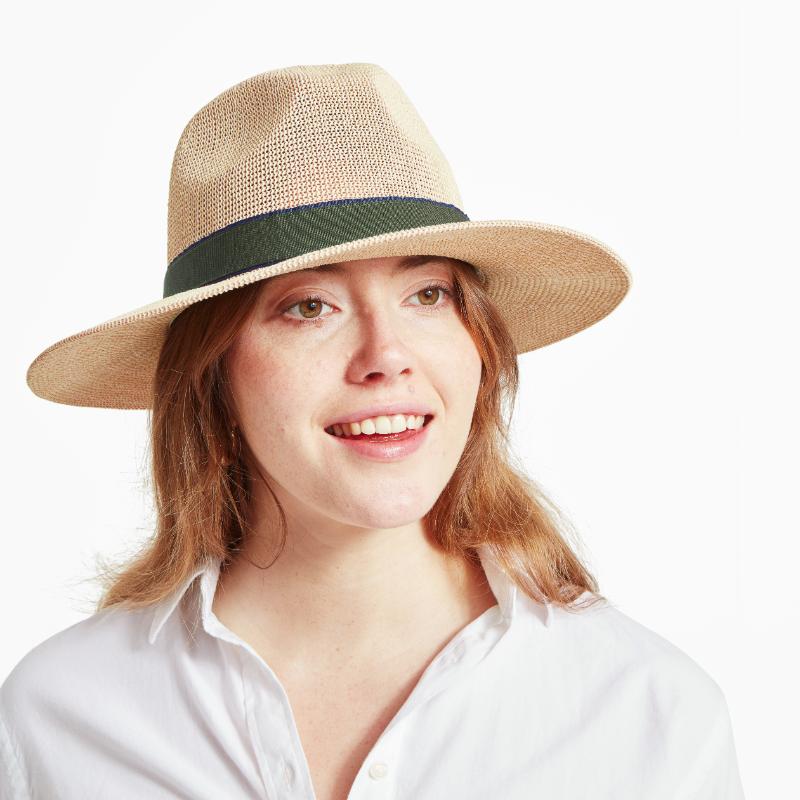 Schoffel Porth Ladies Hat - Navy/Green Stripe