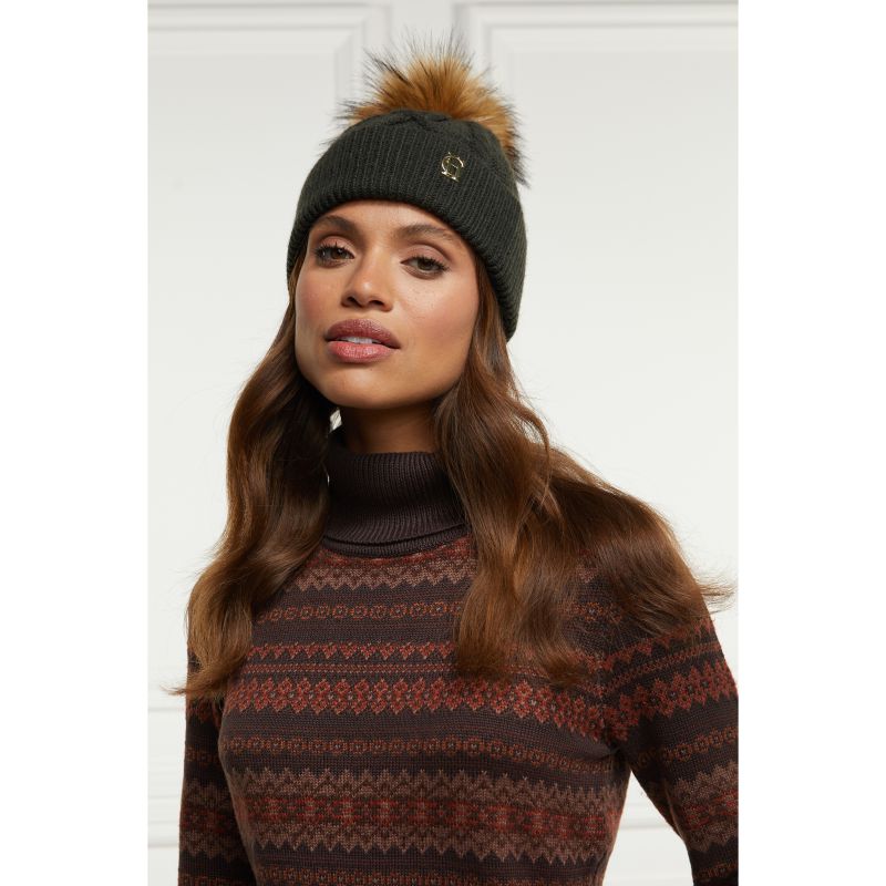 Holland Cooper Cortina Ladies Bobble Hat - Fern Green