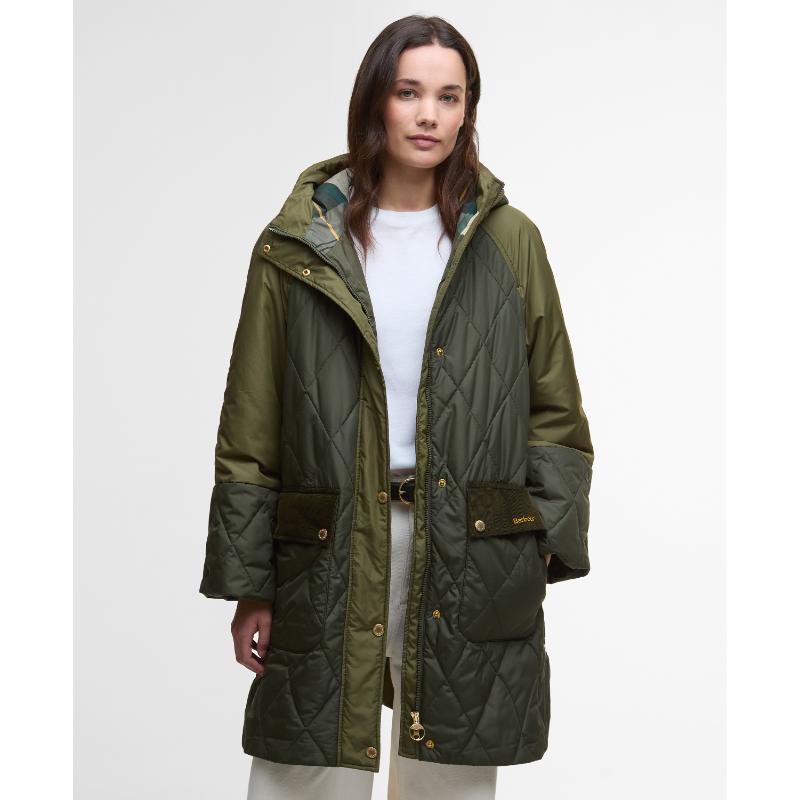 Barbour Elspeth Ladies Quilted Jacket - Olive/Dark Moss/Ancient