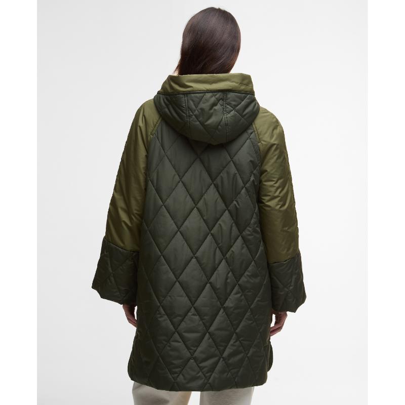 美品 Barbour Swinton Quilt Jacket ダウンジャケット Bracken Quilt Jacket - Light Trench - UK 8