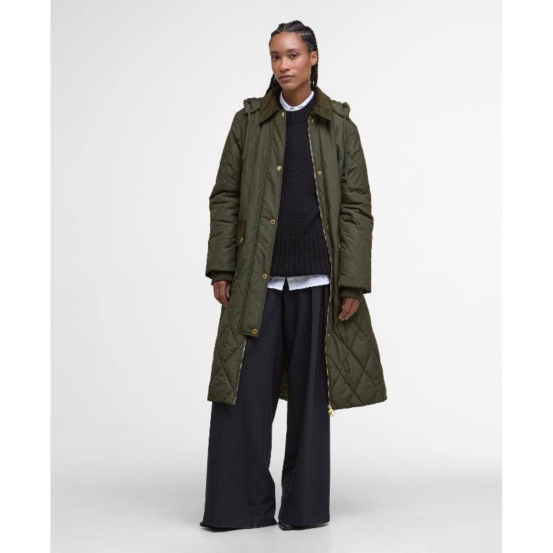 Barbour Meredith Ladies Quilted Jacket - Olive/Ancient Tartan