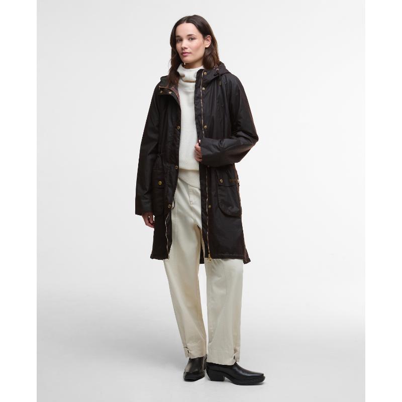 Barbour Marcy Ladies Wax Parka - Rustic/Muted Tartan – William Powell