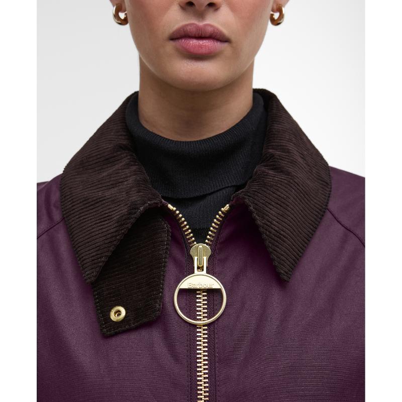 Barbour Arlene Ladies Wax Jacket - Merlot/Muted Tartan – William