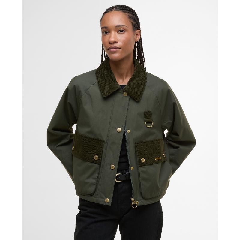 Barbour Phoebe Ladies Casual Jacket - Olive/Brown – William Powell