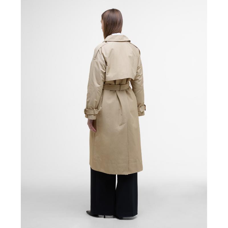 Barbour Marie Ladies Showerproof Trench - Light Fawn/Ancient