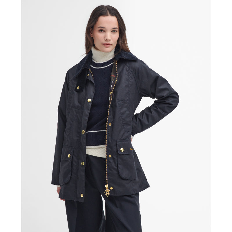 ジャケット Barbour 'Modern Beadnell' jacket Barbour Modern Beadnell Ladies Wax Jacket - Navy/Classic