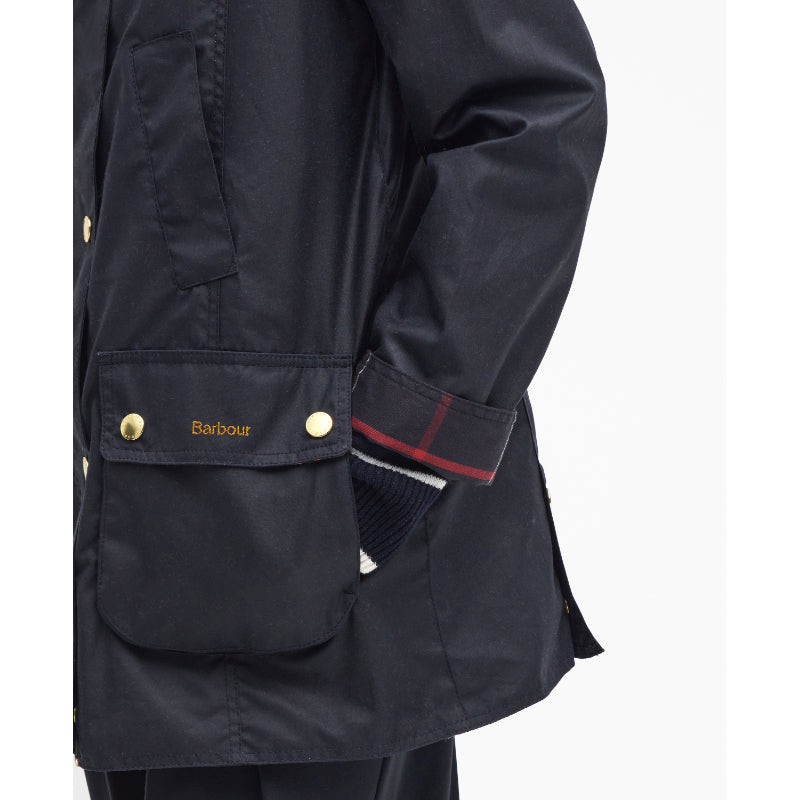 Barbour Modern Beadnell Ladies Wax Jacket - Navy/Classic