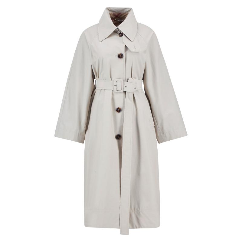 Barbour Robyn Ladies Showerproof Trench Coat - Mist/Hessian Tartan