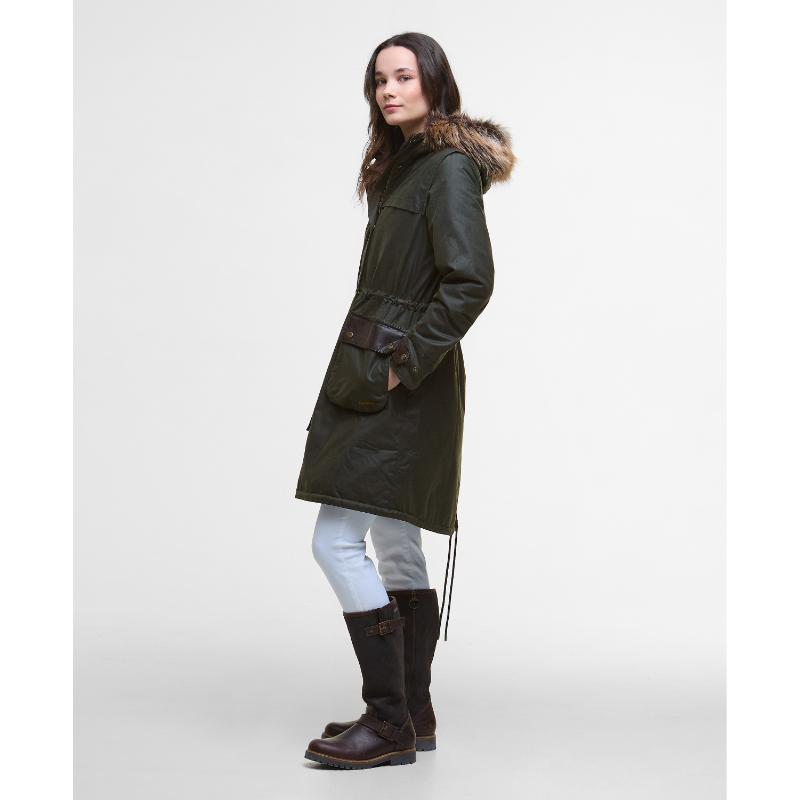Barbour Durham City Ladies Wax Parka - Fern – William Powell