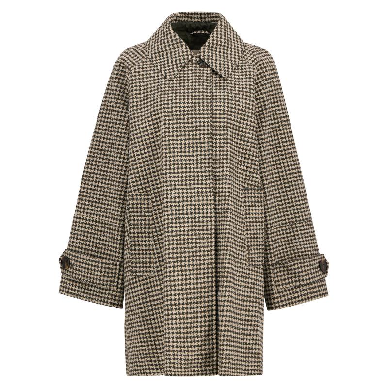 Barbour Kennedy Check Ladies Showerproof Jacket - Sage Houndstooth