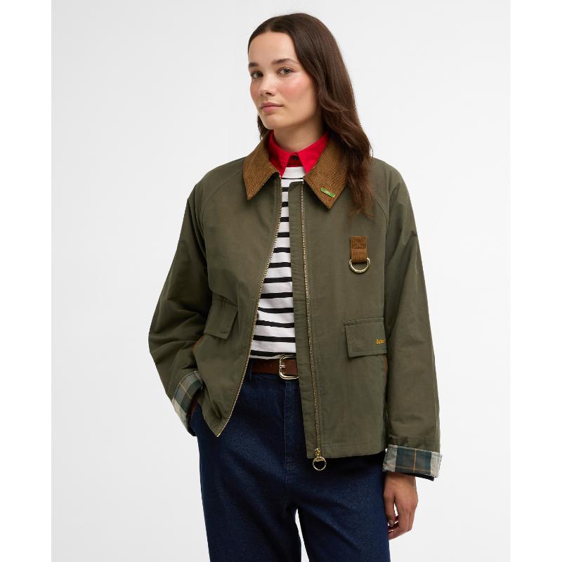 Barbour Icons Spey Showerproof Ladies Jacket - Ivy Green/Ancient
