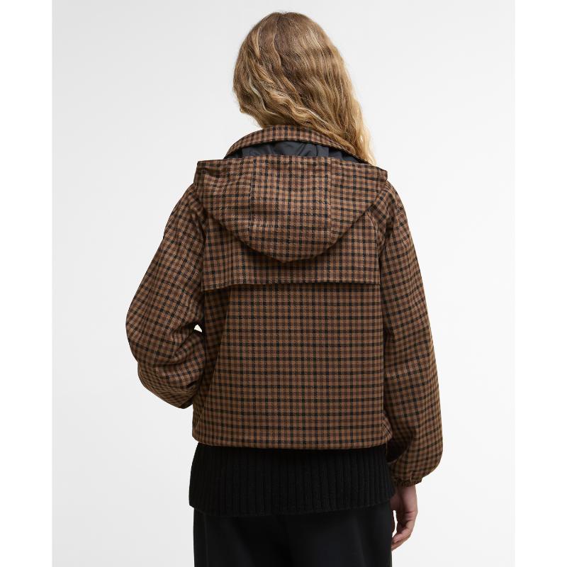 Barbour Audrey Ladies Showerproof Jacket - Vicuna Gingham Check