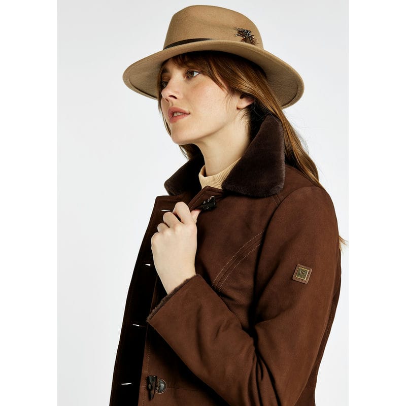 Dubarry Clarke Sherpa-Lined Ladies Leather Jacket - Walnut