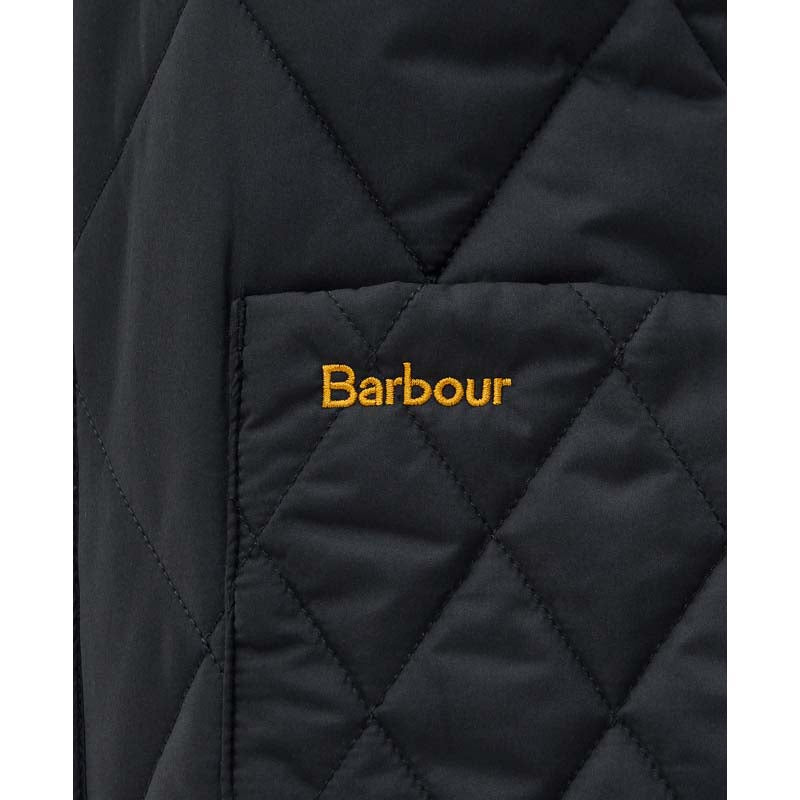 Barbour Woodhall Ladies Quilt Jacket - Black/Black/Sage Tartan