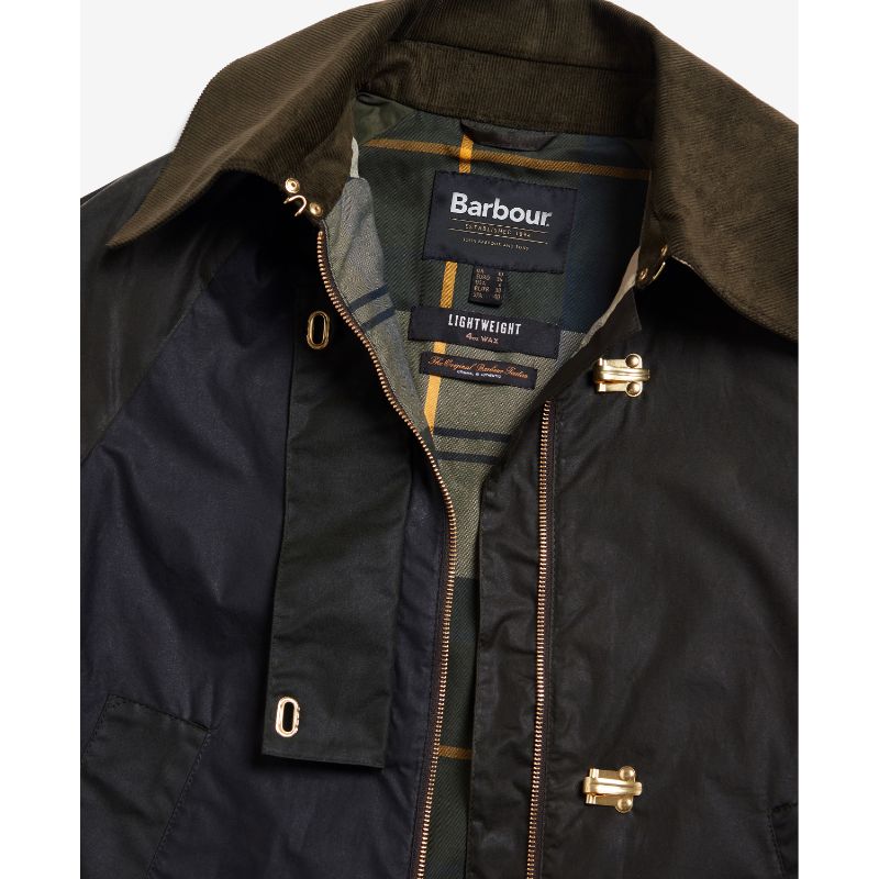 Barbour Patch Drummond Spey Ladies Wax Jacket - Fern/Archive Olive