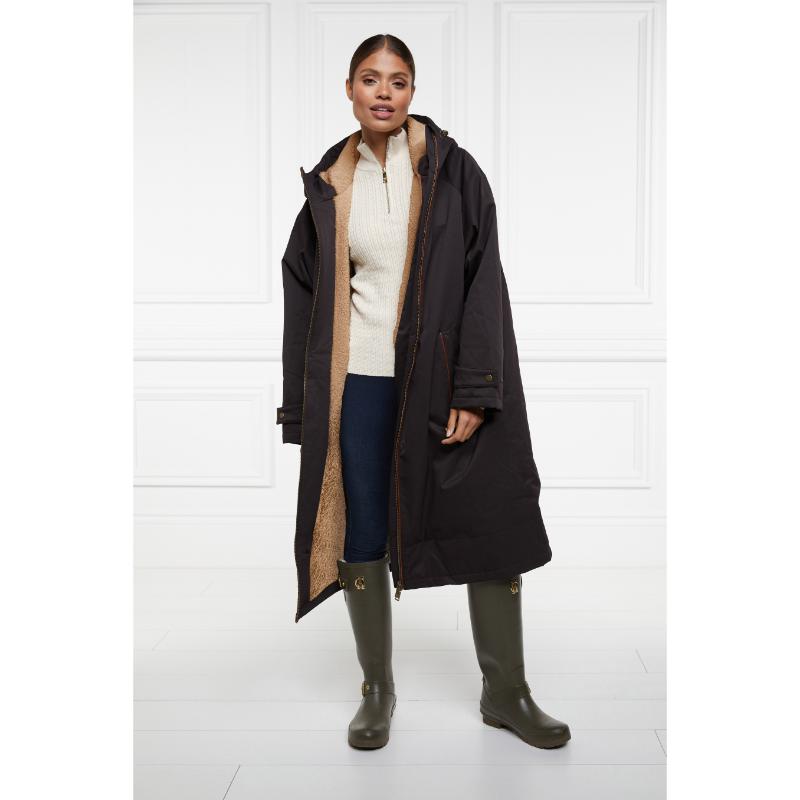 Holland Cooper Ladies One-Size Waterproof Country Dry Coat - Chocolate