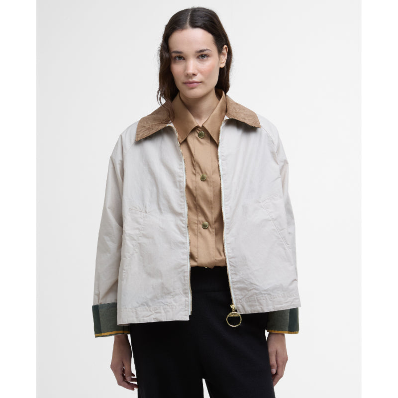 Barbour Catlin Ladies Showerproof Jacket - Oatmeal/Ancient Tartan