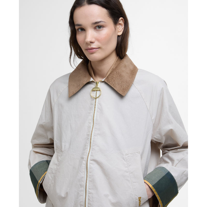 Barbour Catlin Ladies Showerproof Jacket - Oatmeal/Ancient Tartan
