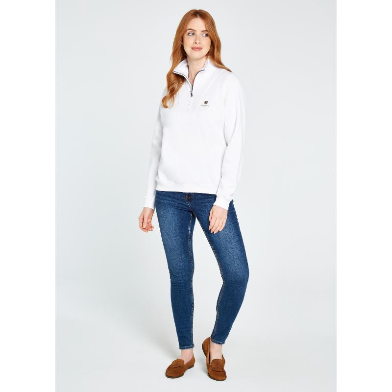Dubarry Castlemartyr Quarter-Zip Ladies Sweatshirt - White