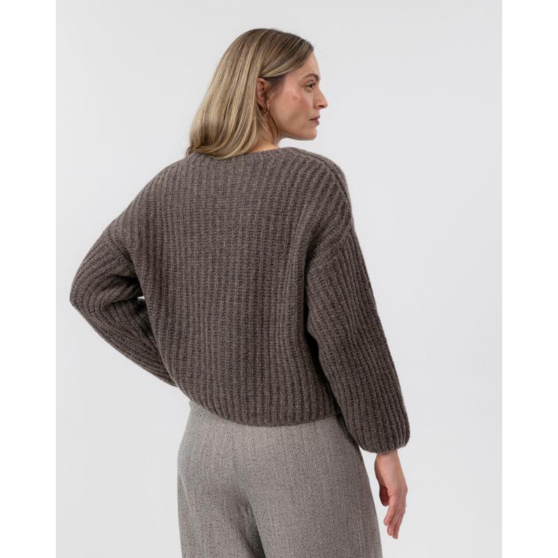 Holebrook Cajsa Ladies Merino Knitted Jumper Dark Taupe William Powell