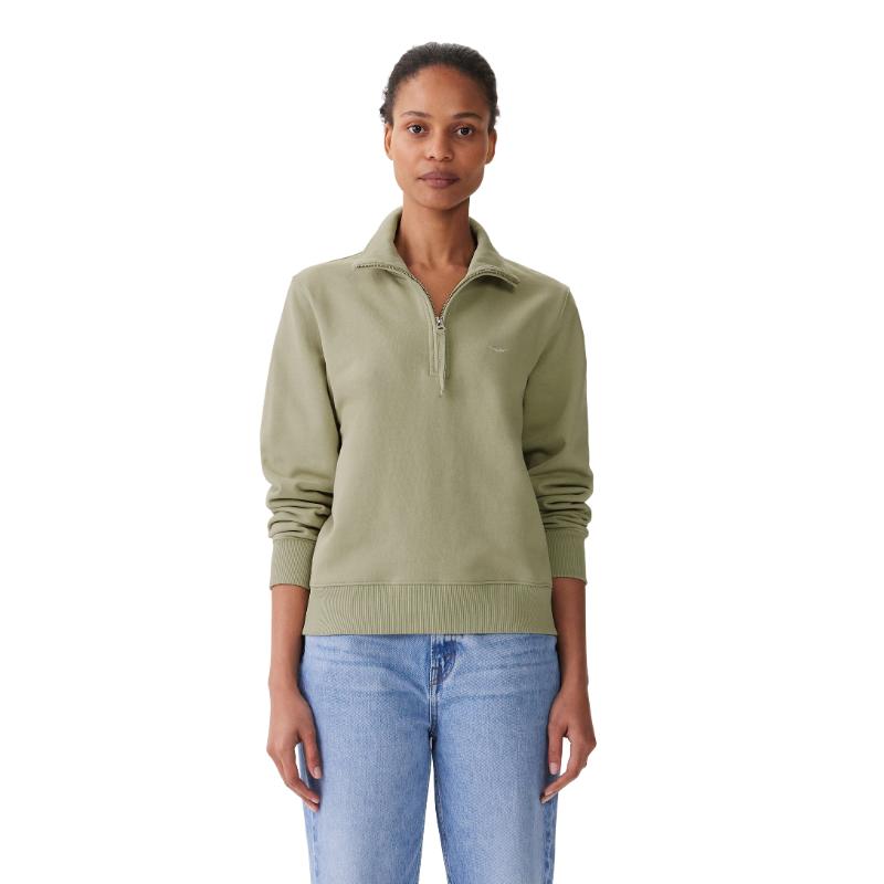 R.M.Williams Trickett Ladies Zip Neck Sweatshirt - Light Green