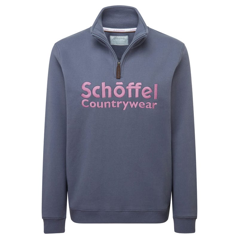 Schoffel St Issey Ladies 1/4 Zip Sweatshirt - Slate Blue